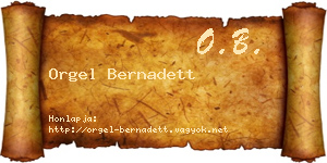 Orgel Bernadett névjegykártya
